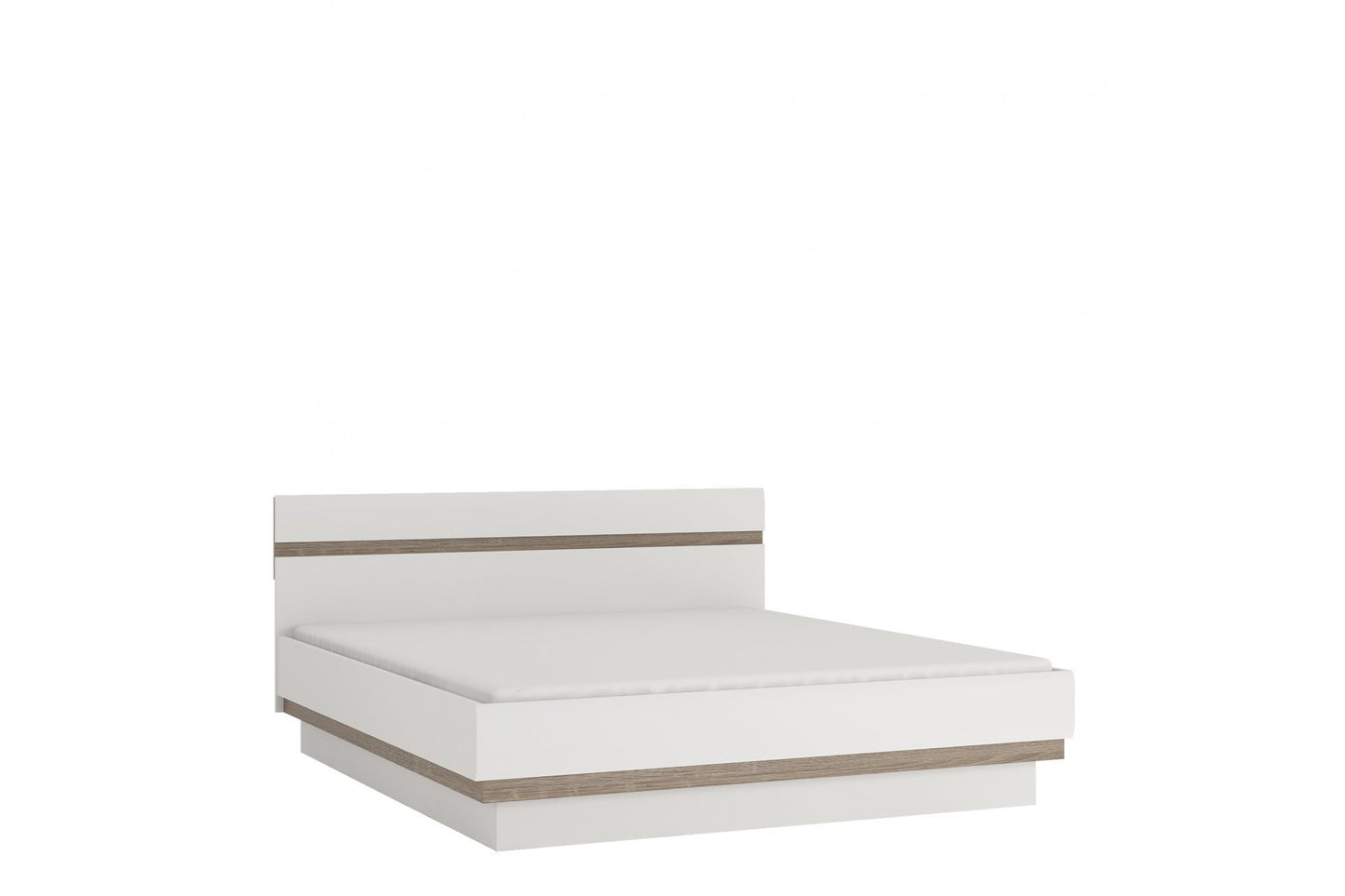 Chelsea 186cm wide Super King Bed frame in White with Oak Trim