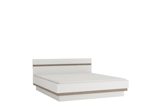 Chelsea 186cm wide Super King Bed frame in White with Oak Trim