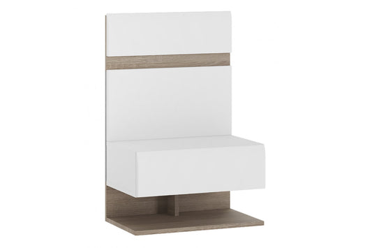 Chelsea Bedside extension for bed in White with Oak Trim
