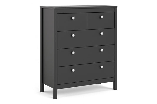 Madrid Chest 3+2 drawers in Matt Black