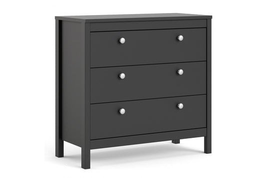Madrid Chest 3 drawers in Matt Black
