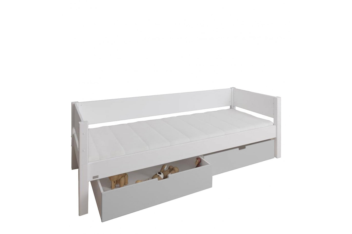Manis-h White Day Bed and 2 drawers in Silver grey