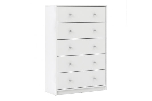 May Chest of 5 Drawers in White