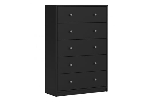 May Chest of 5 Drawers in Black