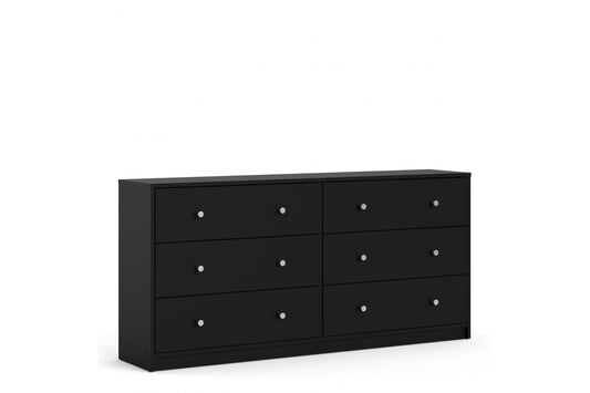 May Chest of 6 Drawers (3+3) in Black