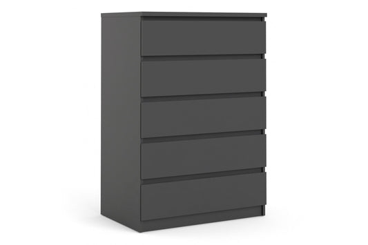 Naia Chest of 5 Drawers in Black Matt