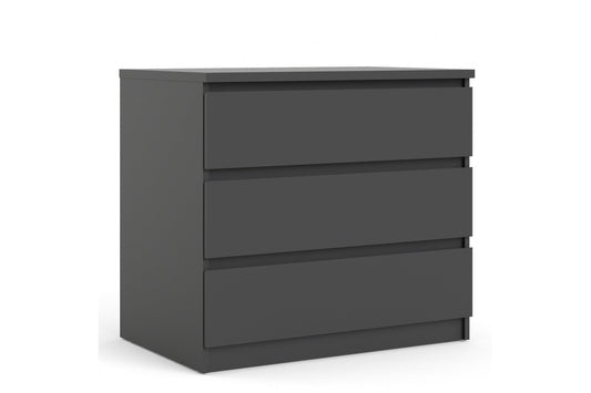 Naia Chest of 3 Drawers in Black Matt