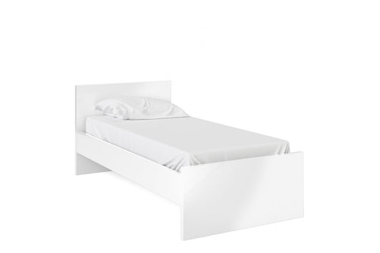 Naia Single Bed 3ft (90 x 190) in White High Gloss