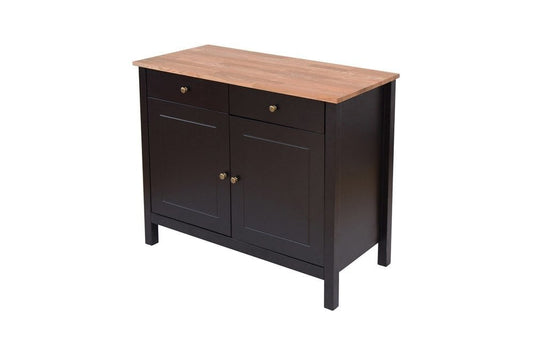 Copenhagen Sideboard 2 Doors & 2 Drawers Black Frame-Oiled Wood