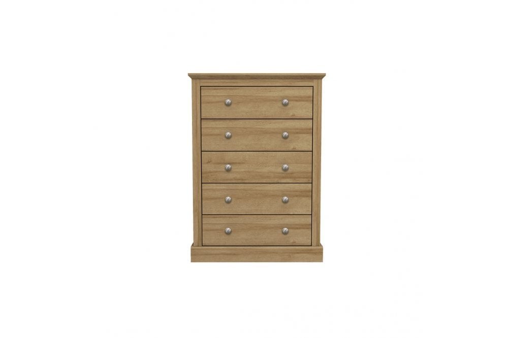 Devon 5 Drawer Chest Oak