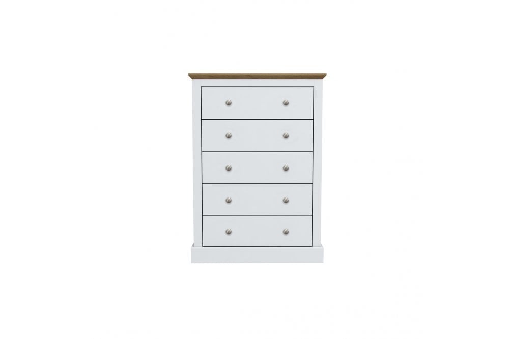 Devon 5 Drawer Chest White