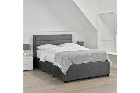 Greenwich 5.0 Kingsize Bed Grey Velvet