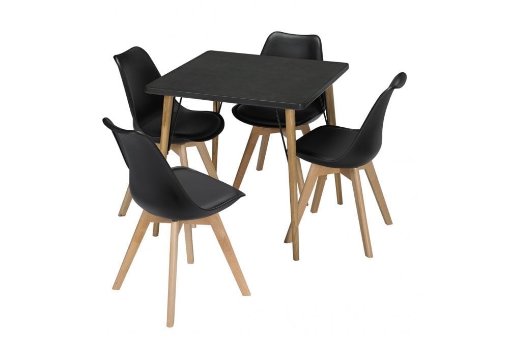 Mercer Dining Table Black Faux Concrete