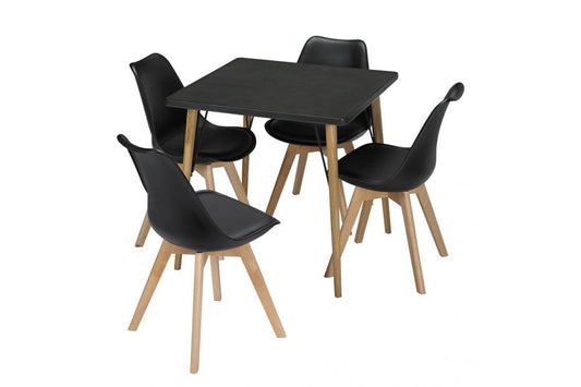 Mercer Dining Table Black Faux Concrete