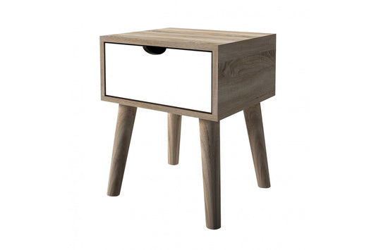 Scandi Oak Lamp Table White