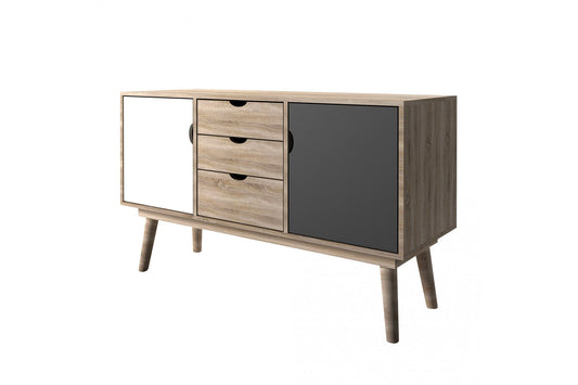 Scandi Oak 2 Door Sideboard Grey