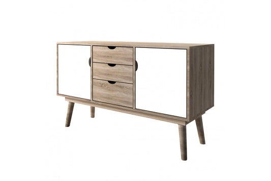 Scandi Oak 2 Door Sideboard White