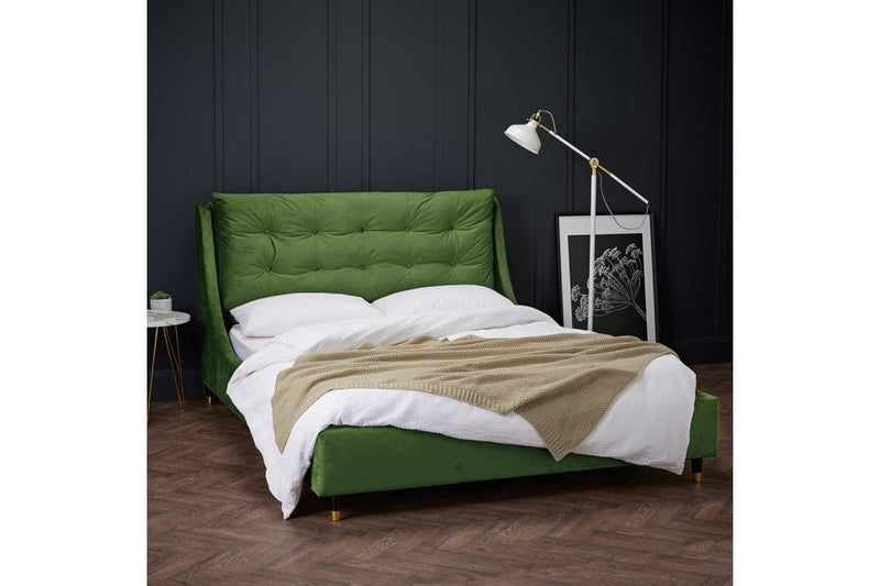 Sloane Green Double Bed - Furniture Instore