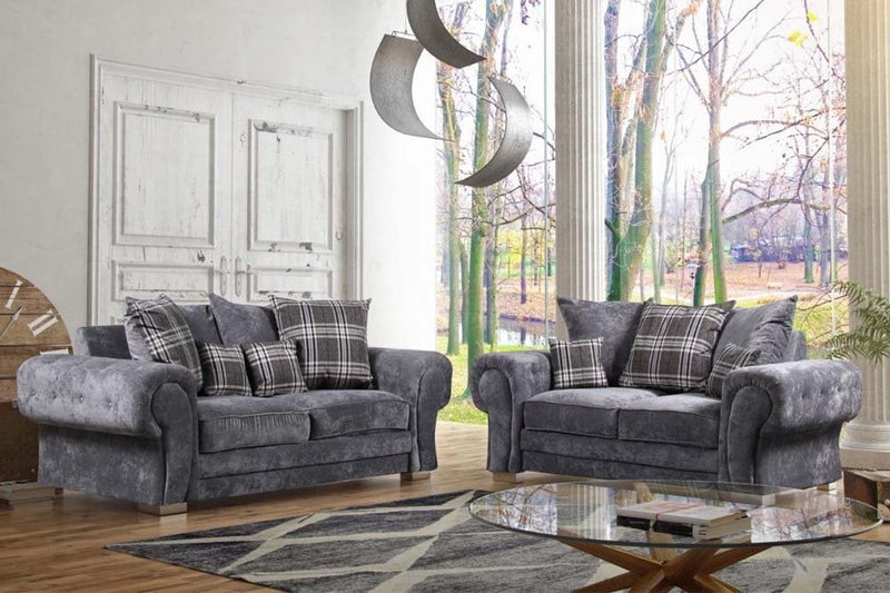Verona Scatter Grey Fabric 2 Seater Sofa - Furniture Instore