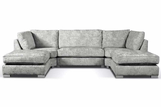 Bishop Silver Alaska Fabric U Shape High Back Corner Sofa - Furniture Instore
