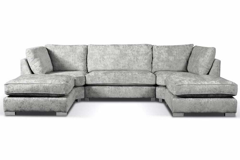 Bishop Silver Alaska Fabric U Shape High Back Corner Sofa - Furniture Instore