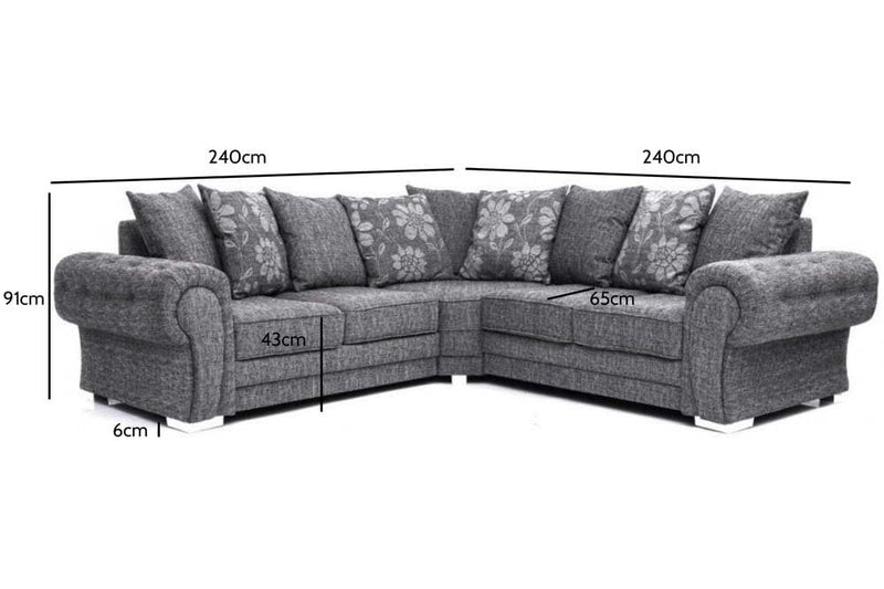 Malmo Grey Fabric Corner Sofa