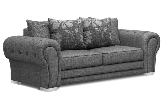 Malmo Grey Fabric 3 Seater Sofa