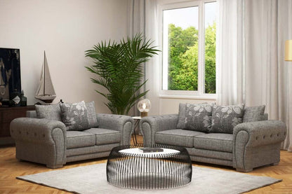 Malmo Grey Fabric 3 Seater Sofa