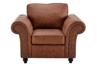 Oakland Tan Suede Armchair - Furniture Instore