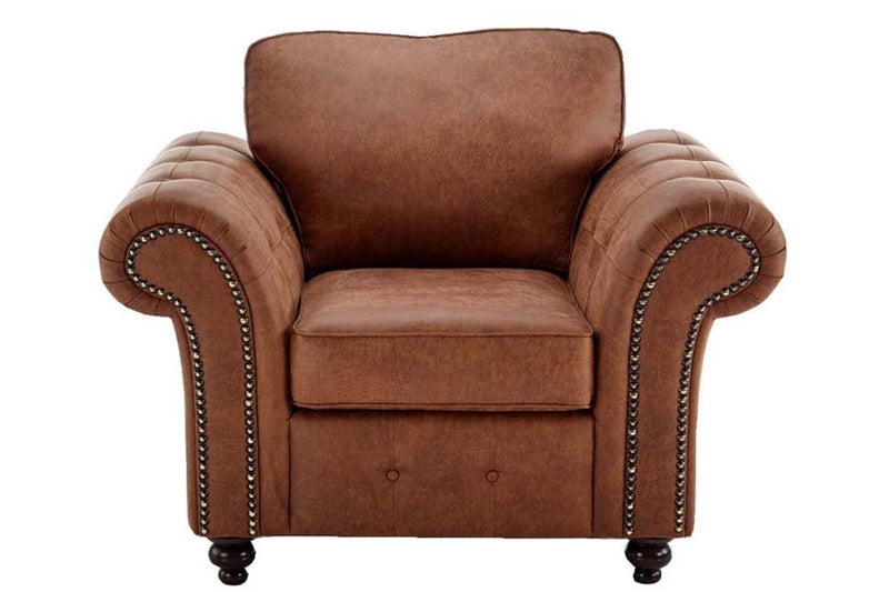 Oakland Tan Suede Armchair - Furniture Instore