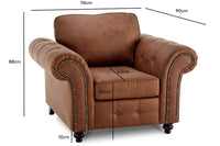 Oakland Tan Suede Armchair - Furniture Instore