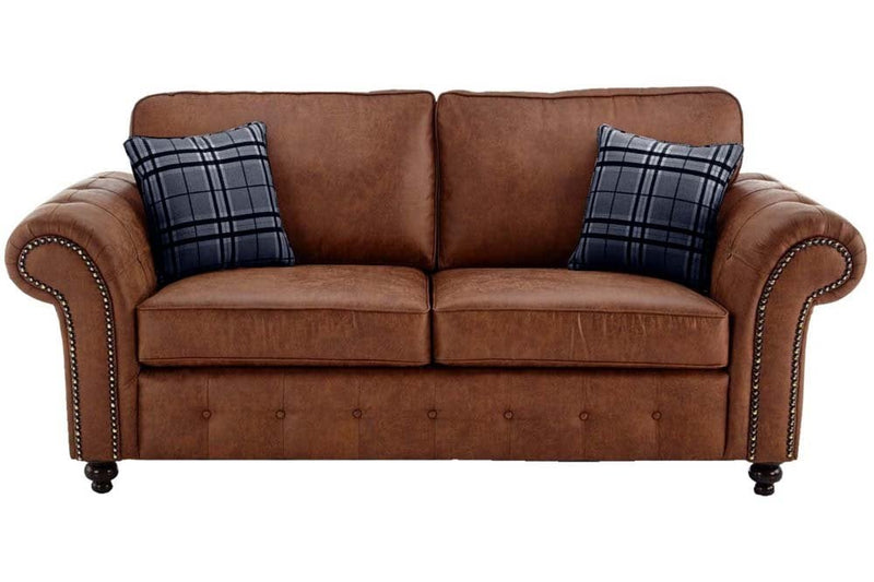 Oakland Tan Suede 3 Seater Sofa - Furniture Instore