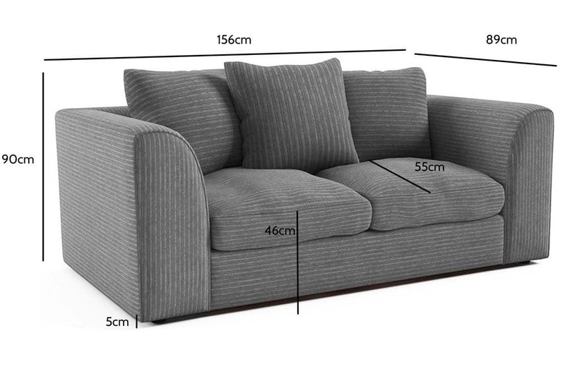 Byron Grey Fabric 2 Seater Sofa - Furniture Instore