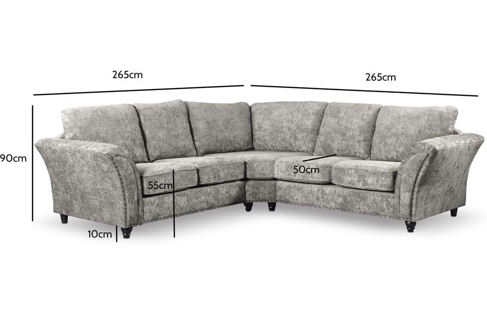Canterbury Truffle Fabric High Back Corner Sofa