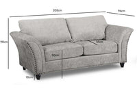 Canterbury Truffle Fabric 3 Seater Sofa - Furniture Instore