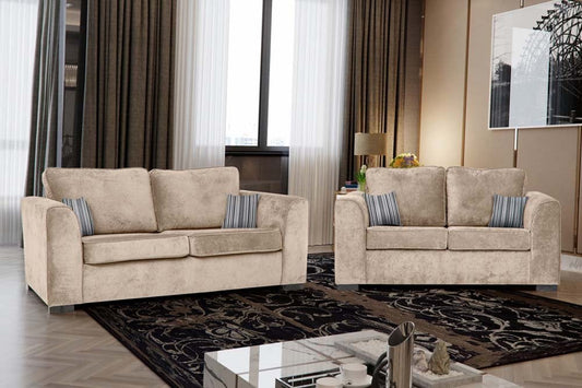 Nancy Beige Fabric 2 Seater Sofa - Furniture Instore