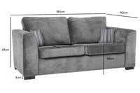 Nancy Grey Fabric 3 Seater Sofa - Furniture Instore