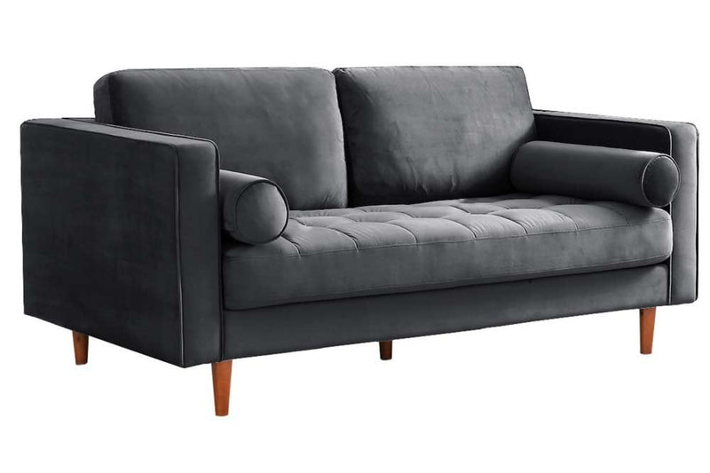 Scott Grey Velvet 2 Seater Sofa - Furniture Instore