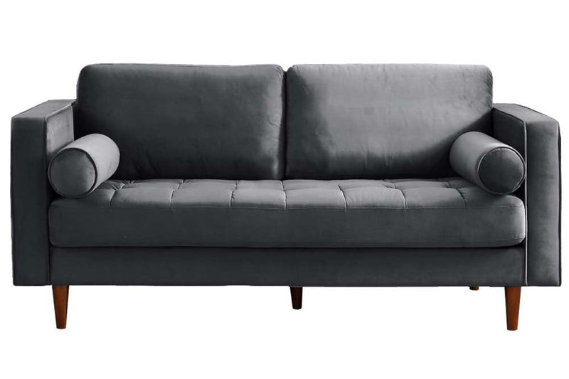 Scott Grey Velvet 2 Seater Sofa - Furniture Instore