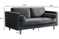 Scott Grey Velvet 2 Seater Sofa - Furniture Instore