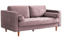 Scott Dusty Rose Velvet 2 Seater Sofa