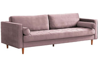 Scott Dusty Rose Velvet 4 Seater Sofa