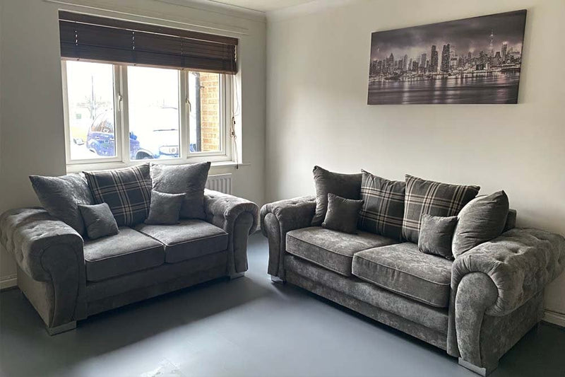 Verona Scatter Grey Fabric 2 Seater Sofa - Furniture Instore