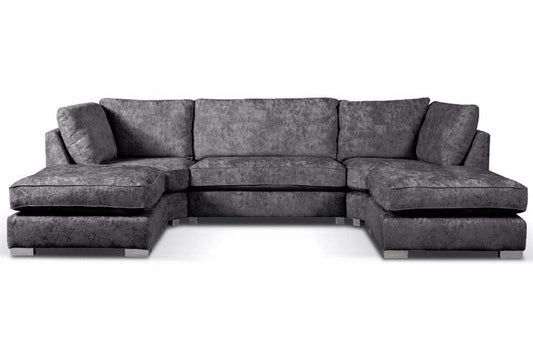 Bishop Coal Alaska Fabric U Shape High Back Corner Sofa - Furniture Instore