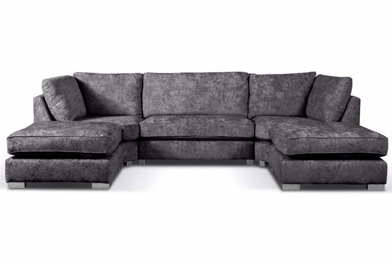 Bishop Coal Alaska Fabric U Shape High Back Corner Sofa - Furniture Instore
