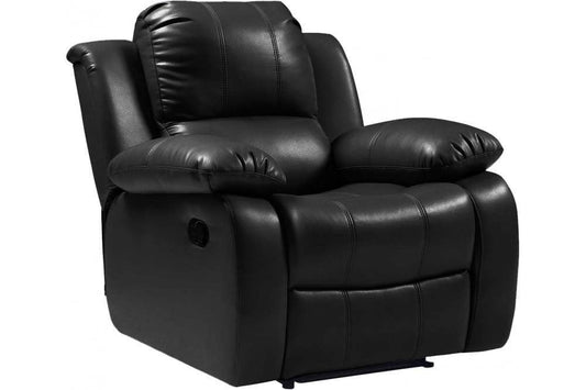 Valencia Black Leather Manual Recliner Armchair