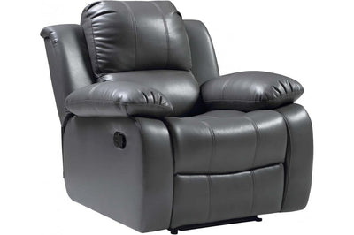 Valencia Grey Leather Manual Recliner Armchair