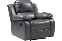 Valencia Grey Leather Manual Recliner Armchair 1 Seater
