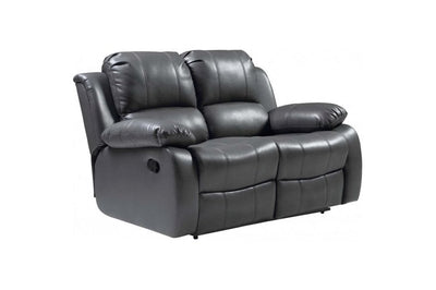 Valencia Grey Leather 2 Seater Manual Recliner Sofa