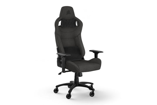 Corsair T3 RUSH Fabric Gaming Chair (2023) ��� Racing-Inspired Design ��� Soft Fabric Exterior ��� Padded Neck Cushion ��� Memory Foam Lumbar Support ��� Adjustable Seat Height ��� Grey & Charcoal